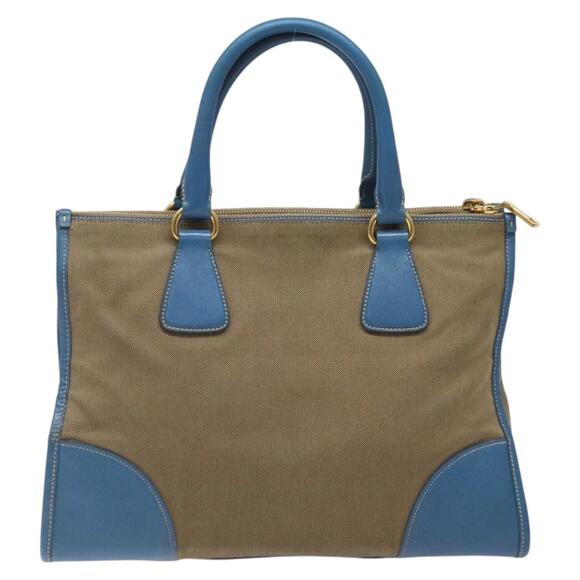 PRADA Hand Bag Canvas Beige Gold - Picture 3 of 13